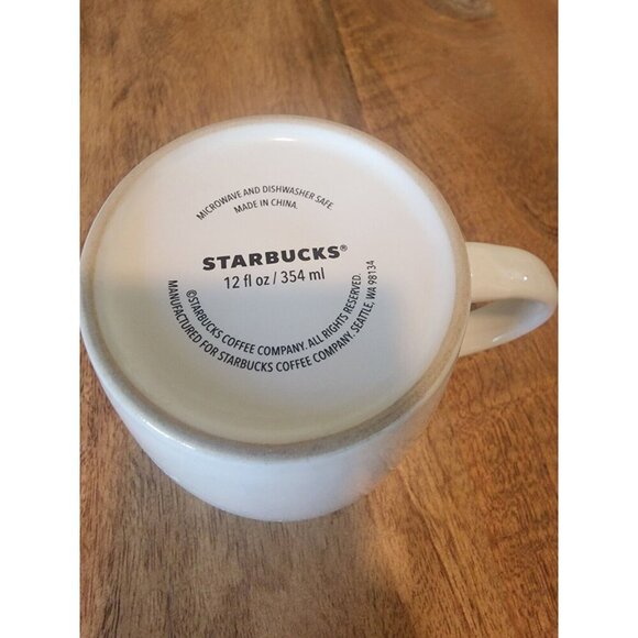 2017 Starbucks Christmas Flourish Evergreen White/Green Coffee Cup Tea Mug - Picture 4 of 4